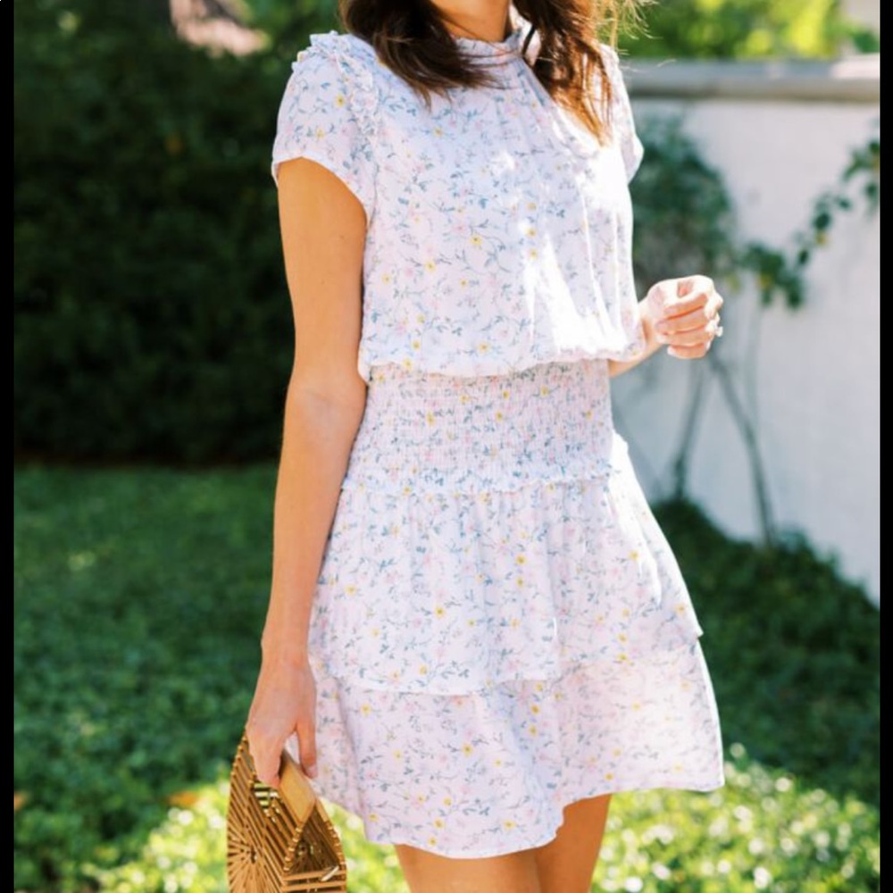 NWT Gibsonlook high neck ruffle dress